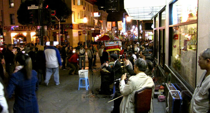 Crowds for Chinese New Year festival in Chinatown, 2010