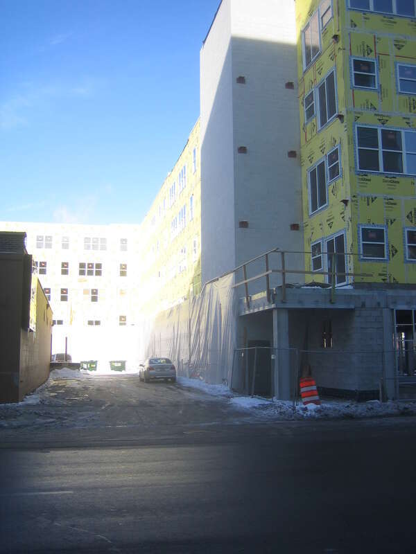 The space behind Latitude Apartments.