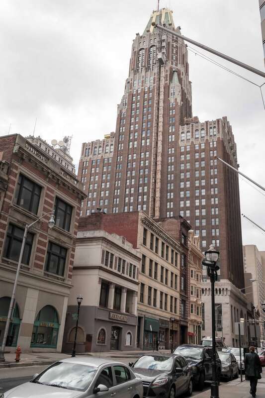 A view of the Baltimore Trust Company Building, also known as the Bank of America Building