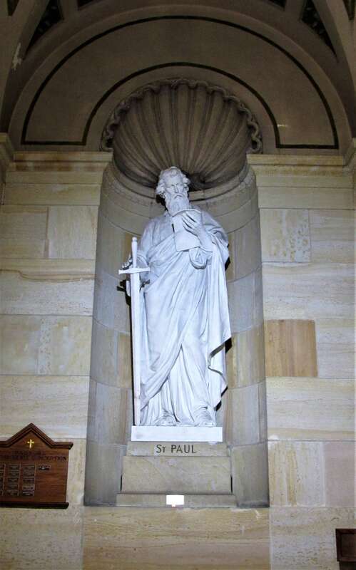 St. Paul statue in the Basilica of the Immaculate Conception in Waterbury, Connecticut.