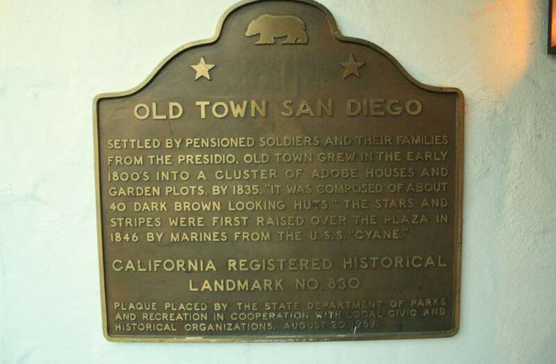 California Landmark No. 830 Old Town San Diego