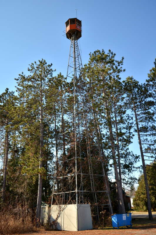 This tower stands in the town of Cambridge, Minnesota. It is originally the Warman tower dating to the 1920s. One of the oldest fire towers in Minnesota.
