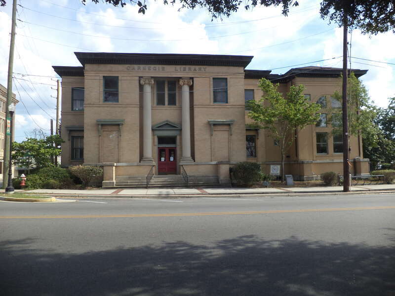 Carnegie Library, 200 Hand Ave W, Pelham, Mitchell County, Georgia. It is located in the Pelham Commercial Historic District.