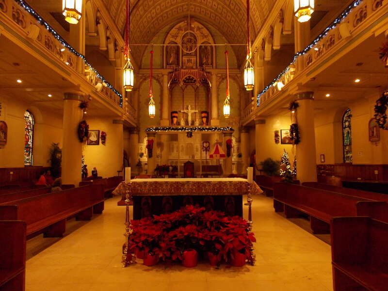 The interior of the Cathedral Basilica of Our Lady of Peace in Honolulu, Hawaii.