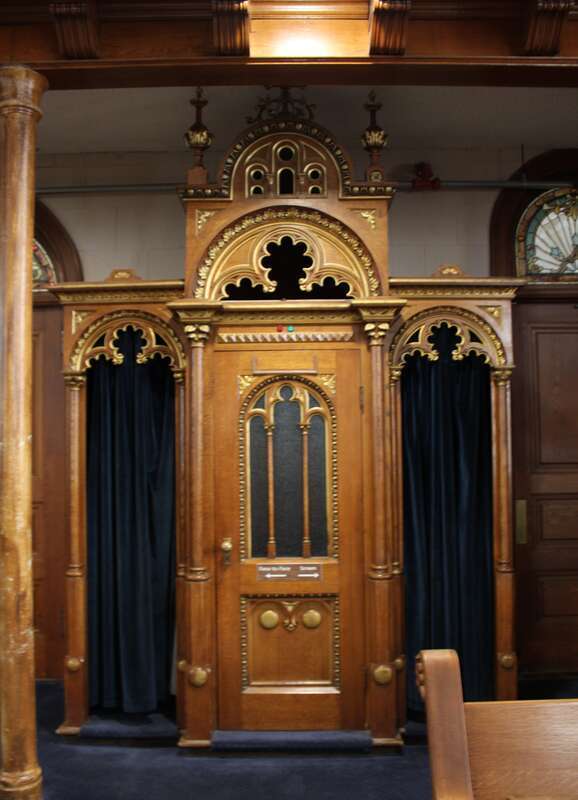 A confessional in the Cathedral of St. Mary in Fargo, North Dakota
