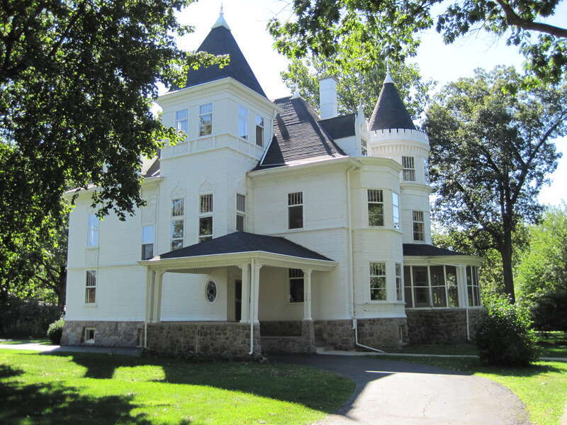 Charles H. Patten House in Palatine (1898). Patten founded the Bank of Palatine and ran a creamery in Lake Zurich. He was mayor Palatine for one year (1894-95). He was also an early investor in the Palatine, Lake Zurich and Wauconda Railroad. It is
