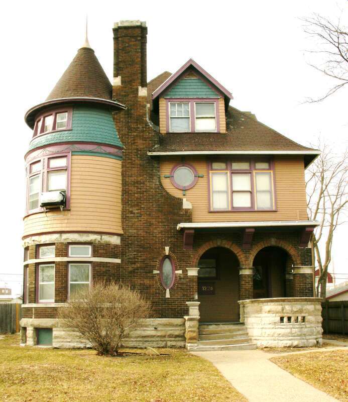 Charles W. and Nellie Perkins House located at 1228 3rd Avenue Southeast in Cedar Rapids, Linn County, Iowa is on the National Register of Historic Places. Front / street side view. Currently (March 2011) is occupied as a residence.