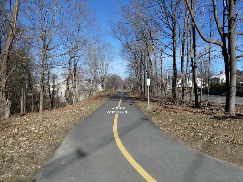 Cochituate Rail Trail north of Lake Street in March 2022