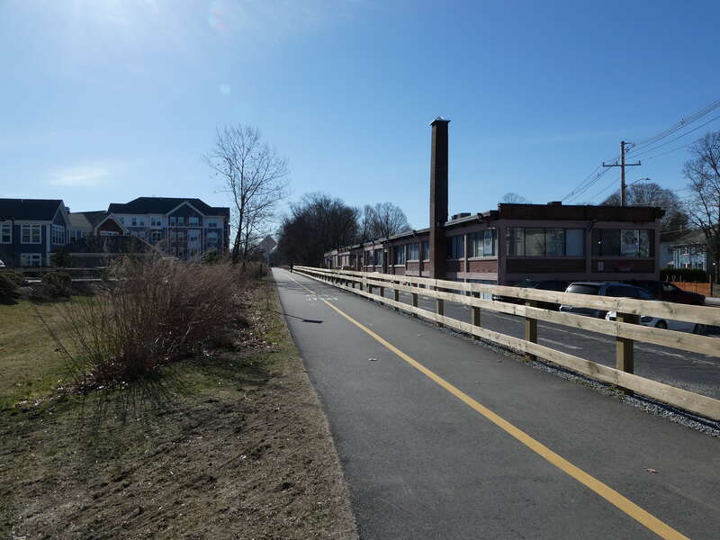 Cochituate Rail Trail south of Lake Street in March 2022