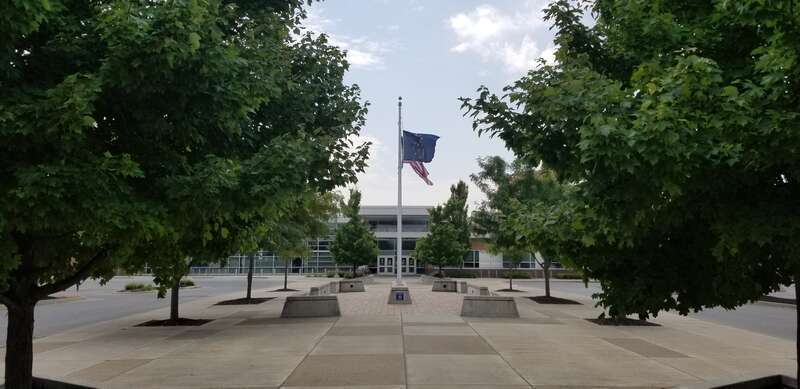 Main entrance to Columbus North High School