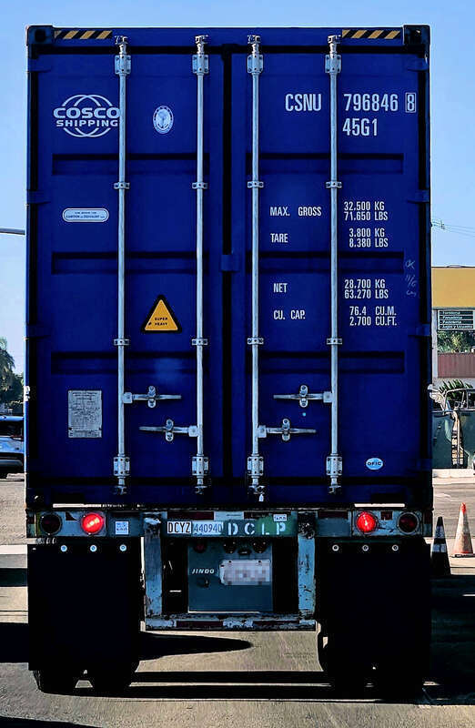 Cosco Shipping container semi-trailer
