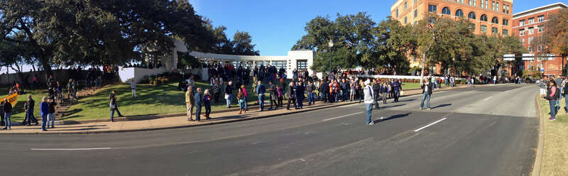 Elm Street and Dealey Plaza in Dallas, Texas.
