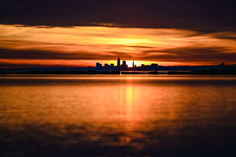 Downtown Cleveland, central business district of Cleveland, Ohio, USA