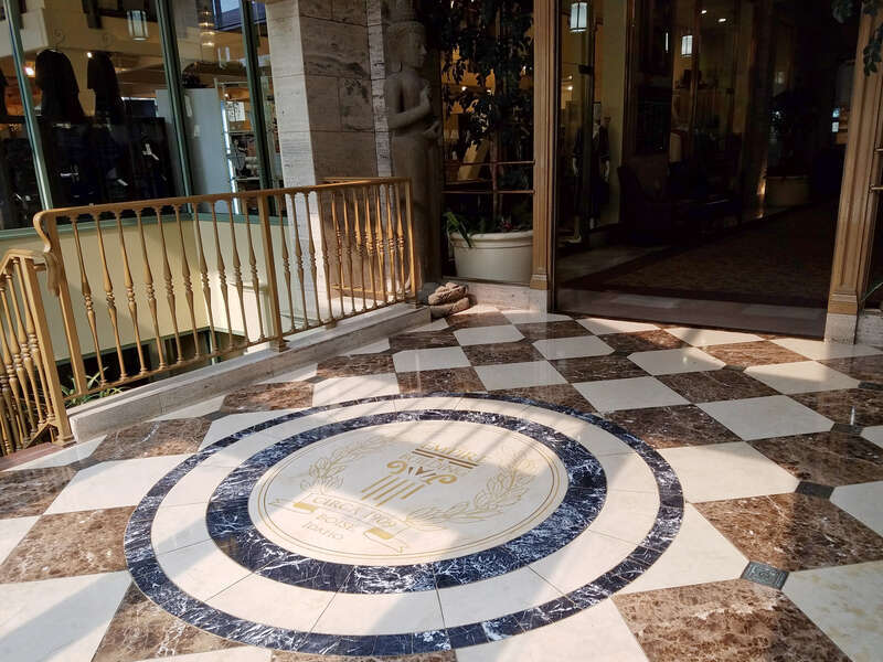 Floor tiles at the Empire Building in Boise, Idaho.