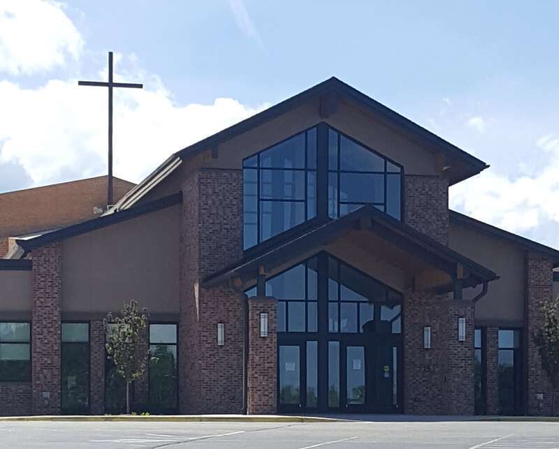 Entrance to Saint Jude Catholic Church in Lakewood Colorado