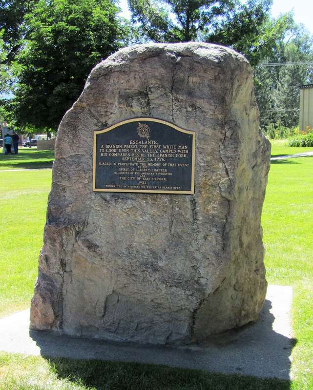 Plaque placed to commemorate the arrival of the Dominguez–Escalante expedition to Utah Valley on September 23, 1776.
