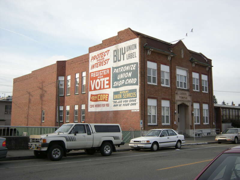 Labor Temple, 2812 Lombard Avenue, Everett, Washington, USA. Part of the Hewitt Avenue Historic District, which is listed on the National Register of Historic Places.