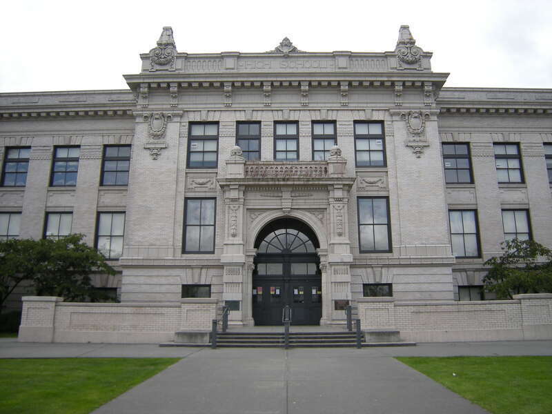 Everett High School, 2400 Colby Avenue, Everett, Washington. The building is on the National Register of Historic Places.