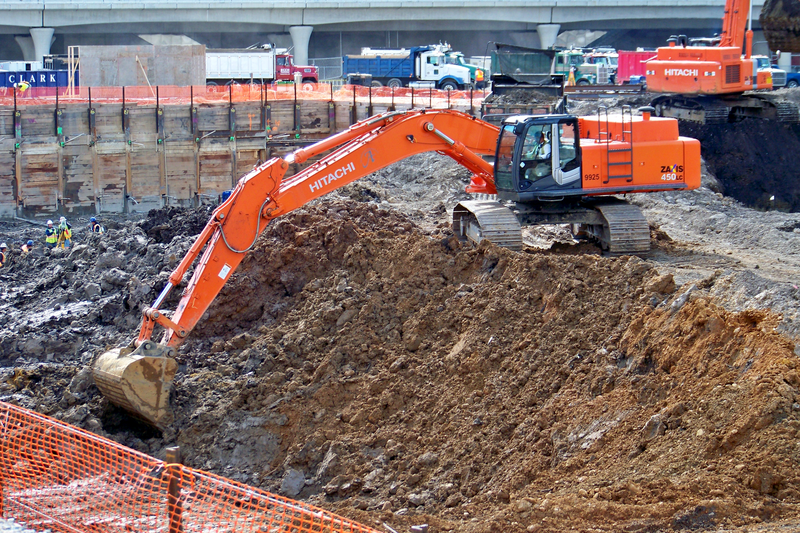 Excavation underway for the construction of several office buildings in the NoMa neighborhood of Washington, DC.

Ben Schumin is a professional photographer who captures the intricacies of daily life.  This image may be used under Creative Commons