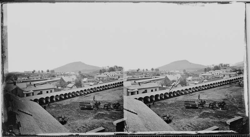 Original Caption: Fair grounds at Chattanooga, Tenn
U.S. National Archives’ Local Identifier:  111-B-584
From:: Series: Mathew Brady Photographs of Civil War-Era Personalities and Scenes, (Record Group 111)
Photographer: Brady, Mathew, 1823 (ca.) -