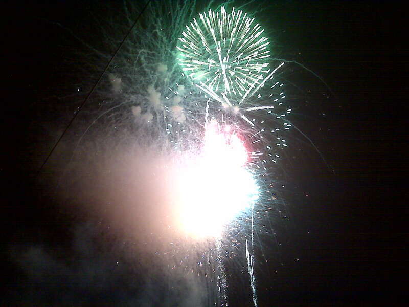 Fireworks in Dyersburg, Tennessee on July 4, 2008