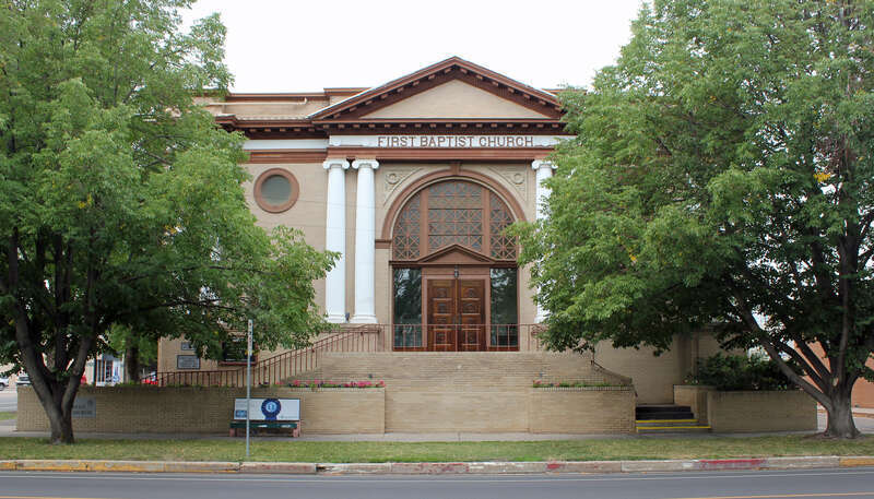 The First Baptist Church, located at the Northwestern corner of the intersection of 10th Avenue and 11th Street in Greeley, Colorado. The property is listed on the National Register of Historic Places.