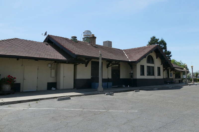 The former Southern Pacific Railroad station in Turlock in May 2022