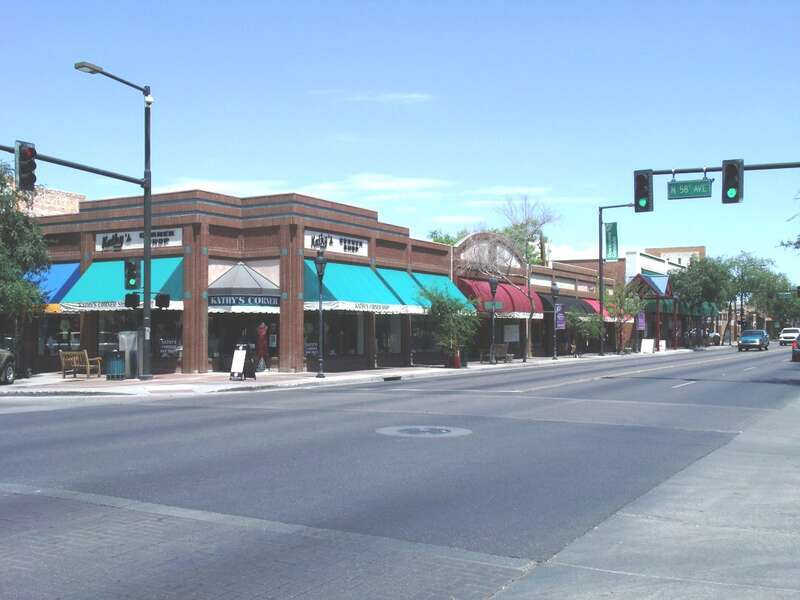 Downtown Glendale, Arizona as viewed from the intersections of Glendale Ave. and 58th Ave.
