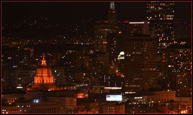 CIty Hall goes orange as the SF Giants play in the MLB Playoffs