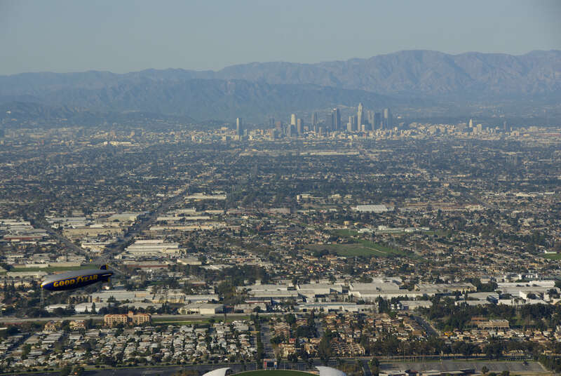 Goodyear blimp Spirit of America returning to its base