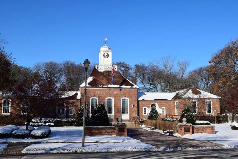 The village hall in the village of Greendale, Wisconsin. The hall is part of the Greendale Historic District.