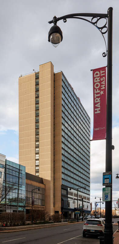 Hartford Hilton, Connecticut. Viewed from Trumbull street.