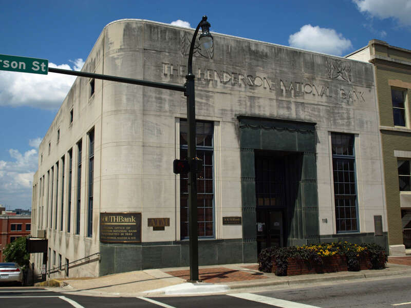 The Henderson National Bank Building in Huntsville, Alabama, listed on the National Register of Historic Places.