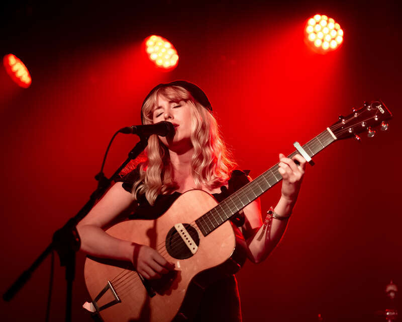 Holly Macve performing live at the Moroccan Lounge in Los Angeles, California, on Sunday, September 16, 2018.