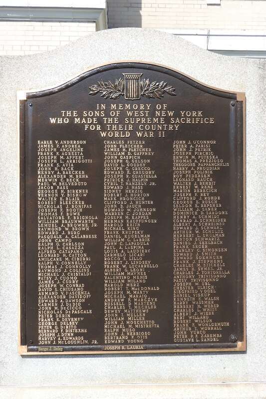 Looking north at list of the fallen