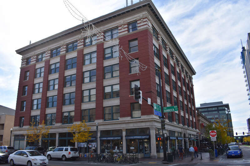 The Idaho Building (1910) in Boise, Idaho, was designed by Tourtellotte &amp;amp; Hummel for Walter E. Pierce. The six-story, Second Renaissance Revival style building features banded brick pilasters that contribute to a sense of verticality. The Idaho