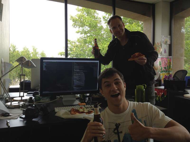 Customary meal provided to programmers in the United States for International Programmers' Day. In some countries, where liquor laws prohibit the consumption of the beverage at work or all together, hot tea may be served.