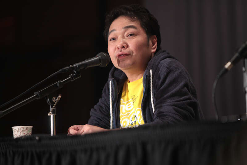 Kappei Yamaguchi speaking with attendees at the 2016 Taiyou Con at the Mesa Convention Center in Mesa, Arizona.
Please attribute to Gage Skidmore if used elsewhere.