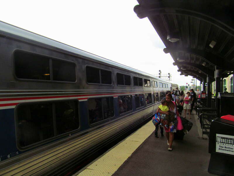 The westbound Lake Shore Limited at Worcester station in July 2013
