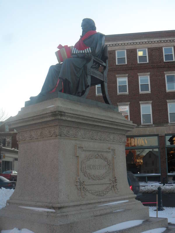 The Henry Wadsworth Longfellow Monument in Portland, Maine in December 2010