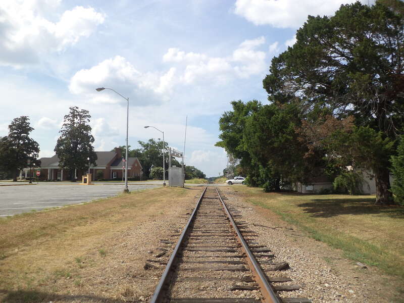 Looking north on rr tracks from Pelham Depot, Pelham, Mitchell County, Georgia