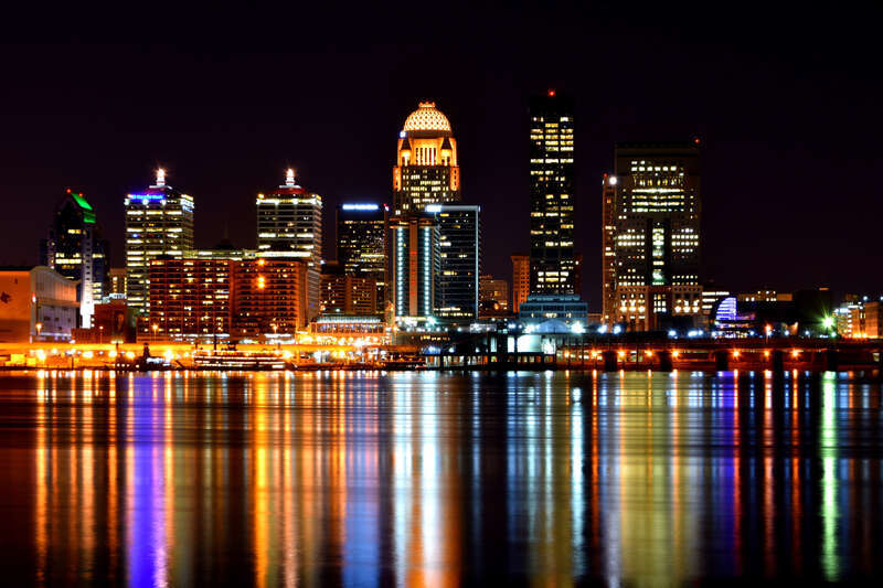 500px provided description: Louisville Lights [#Kentucky ,#Louisville ,#Downtown ,#Night lights ,#Ohio River]