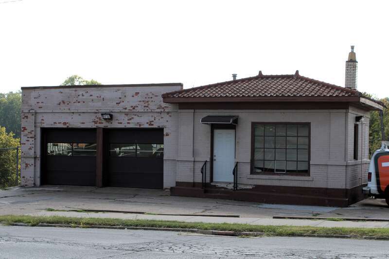 Former service station on Main Street in Davenport, Iowa.