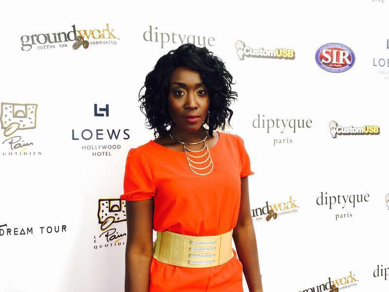 Malynda Hale on the red carpet at the Live the Dream Foundation Gala.