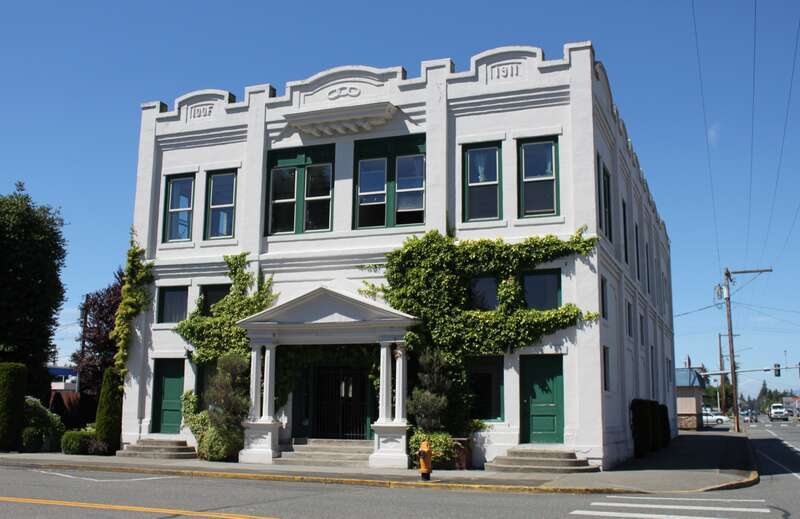 The Marysville Opera House in Marysville, Washington. It was originally built for the Independent Order of Odd Fellows (IOOF) in 1911 and was later turned into a venue for performances and meetings. The building was added to the National Register of
