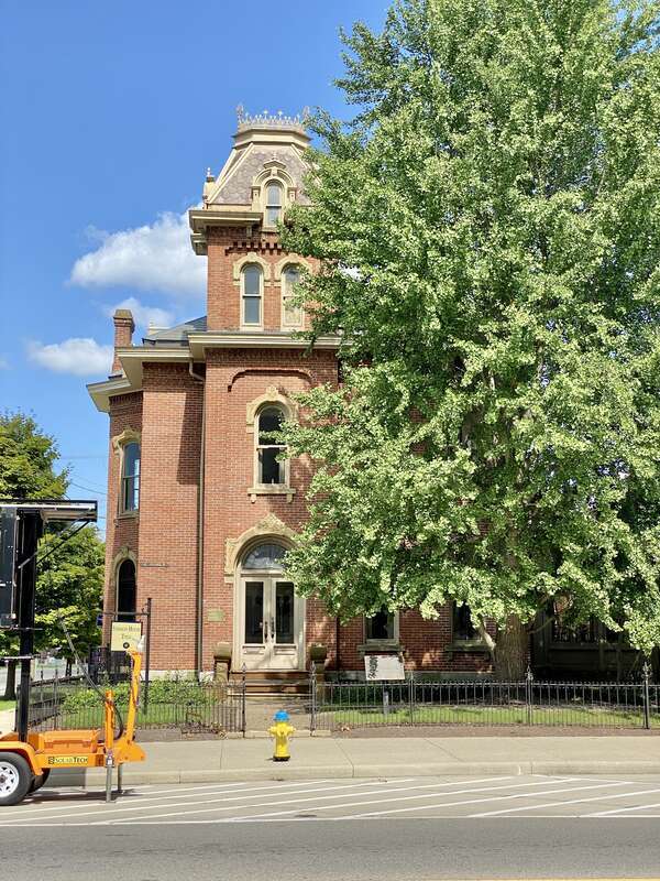 Built in the 1869, this Italianate-style house was constructed by Dixon Brown, a merchant who lived in Somerset, Ohio, as a wedding present for his daughter, Ella Brown McCune, and her husband, whom lived in Newark.  The McCune family owned the house