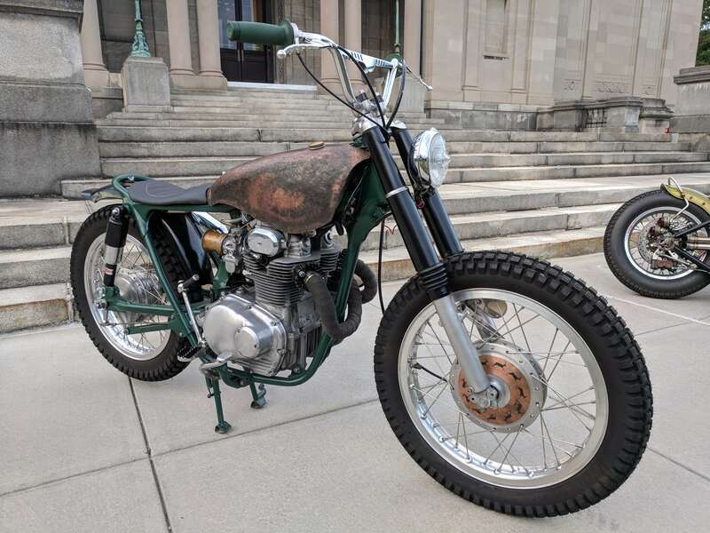 Art and Motorcycle Meetup at the en:Memorial Art Gallery in en:Rochester, New York