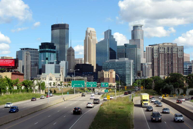 Minneapolis Skyline from Franklin Avenue Bridge