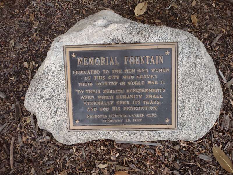 Monrovian World War II Memorial, dedicated February 28, 1947.