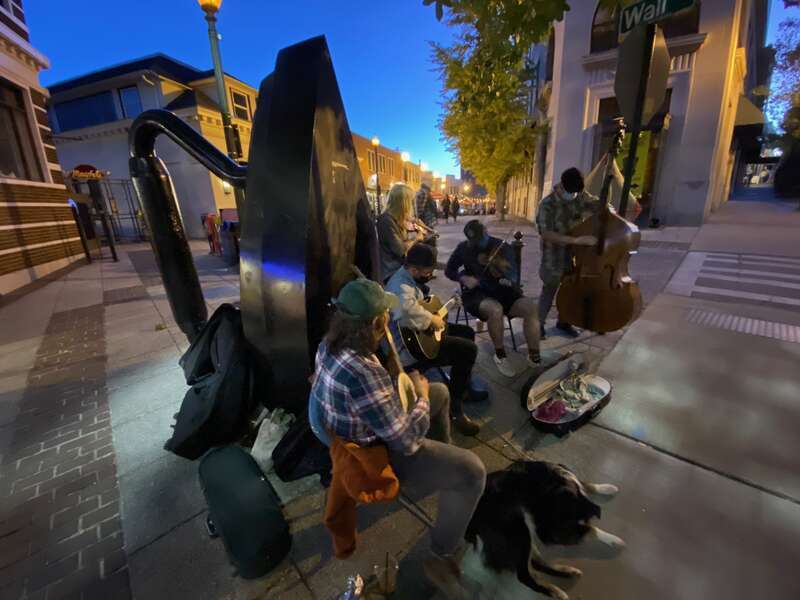 in the corner between Wall Street and Battery Park Avenue. 
@ Asheville, North Carolina